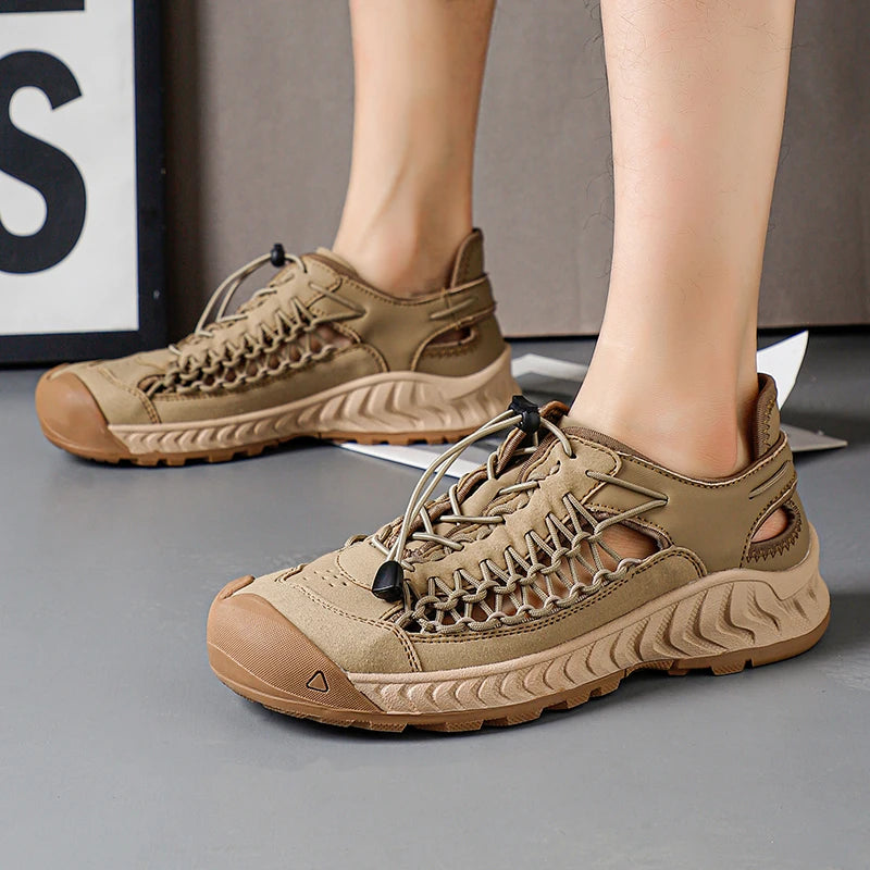 STRONGSHEN Men Casual Shoes Hollow Out Breathable Sneakers Non slip Walking Shoes Treking Footwear Trainers Sandalias Hombre