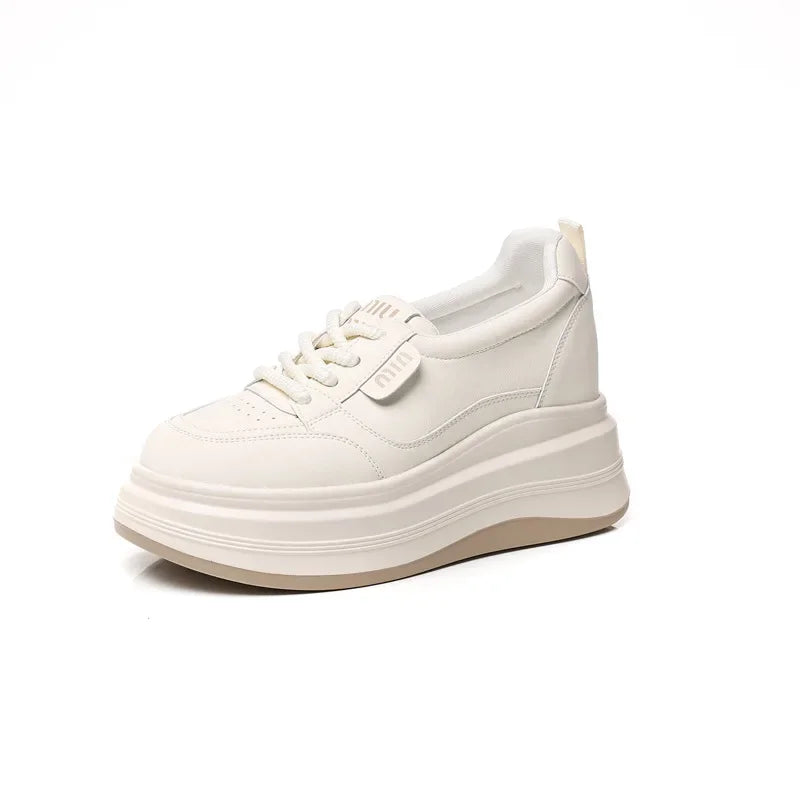 Fujin 8cm Chunky Sneaker Ergonomic Genuine Leather Ethnic Autumn Flats Mixed Color Vulcanize Comfy Leisure Loafer Shoes Woman