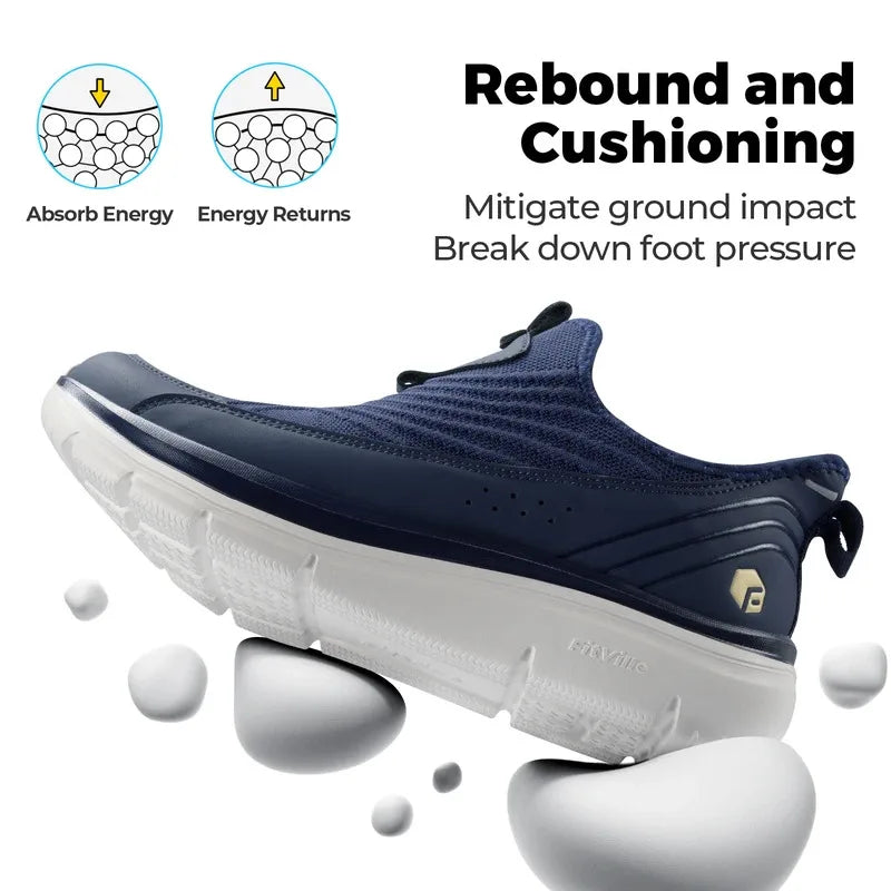Fitville Wide Men'S Slip-On Running Shoes Lightweight Breathable Outdoor Casual Sports Walking Shoes Sneakers For Swollen Feet