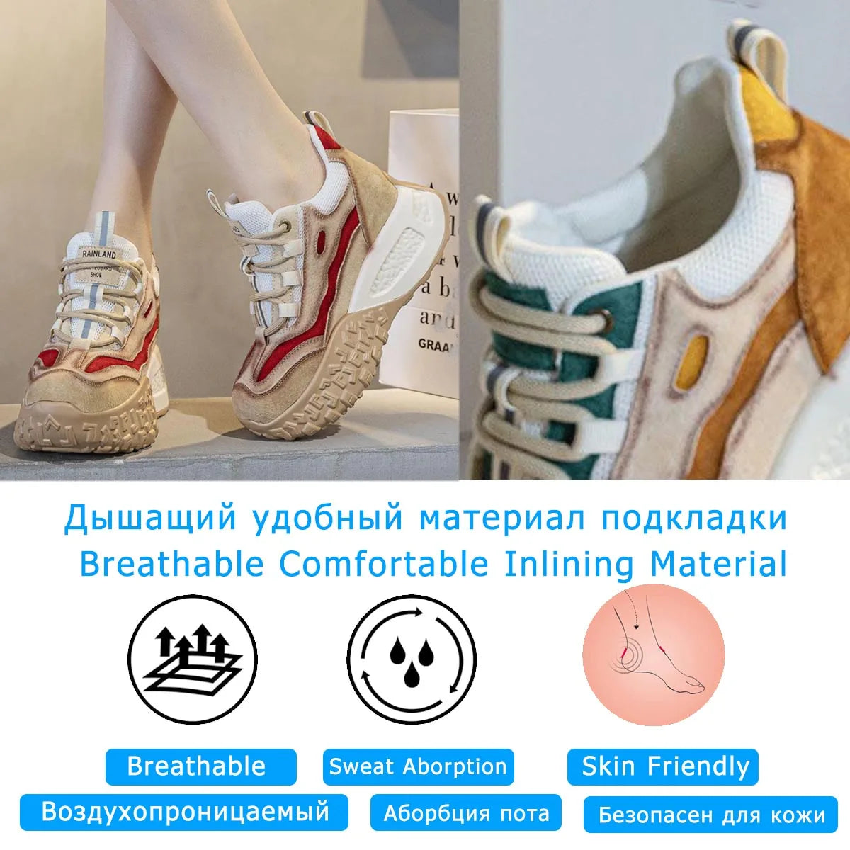 Koznoy 6cm Suede Cow Genuine Leather Flats Moccasins Rubber Native Shoes Women Chunky Sneakers Vulcanize Soft Soled Comfy