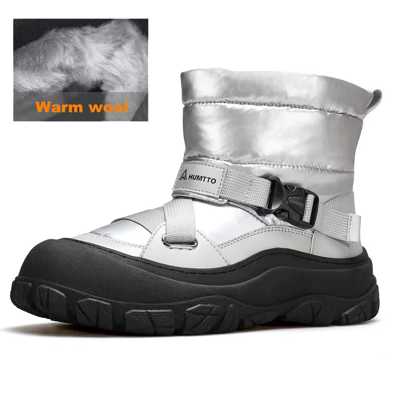 HUMTTO Winter Hiking Boots Leather Trekking Women's Trainers Luxury Designer Snow Boots Outdoor Casual Shoes 2024 Woman Sneakers