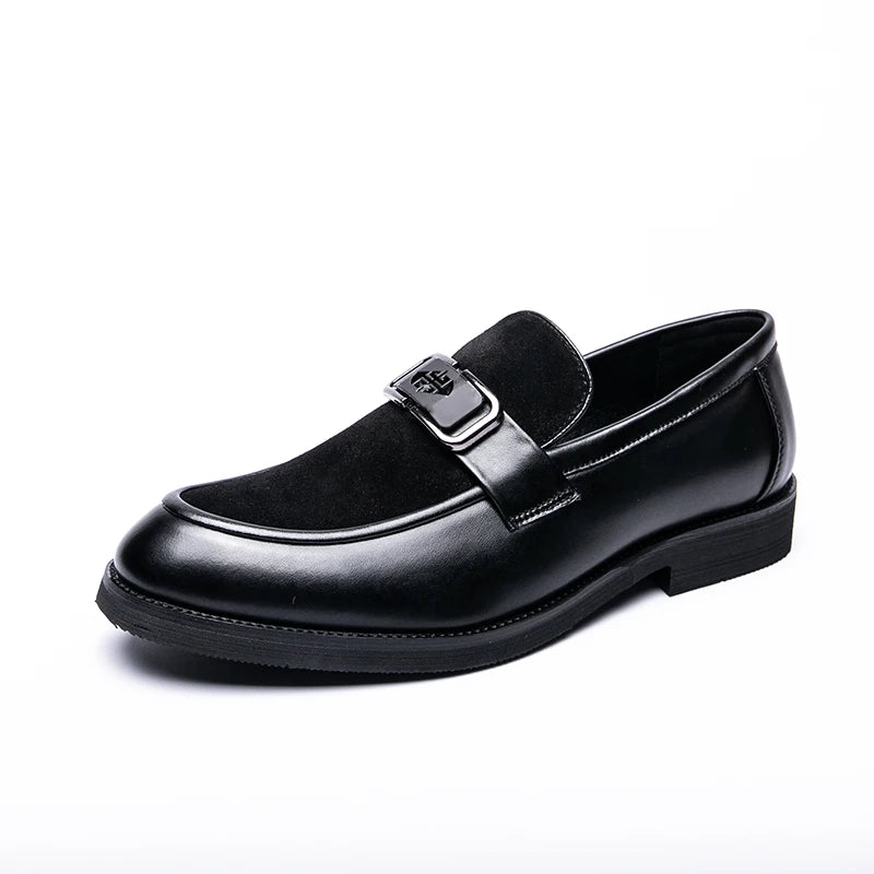 STRONGSHEN Men Leather Shoes Casual Slip-On Dress Loafers Business Shoes Wedding Party Shoes Oxfords Formal Shoes Moccasins