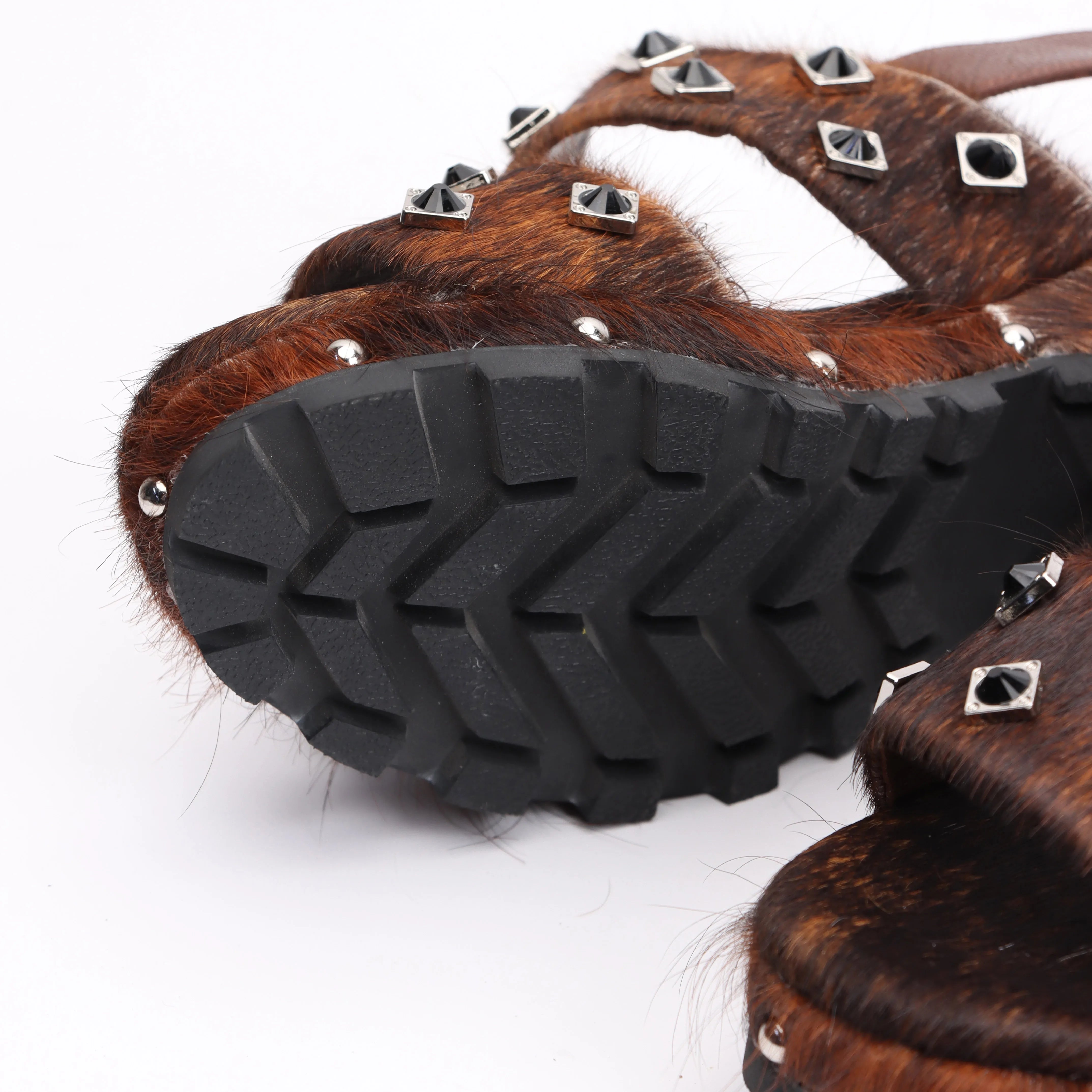 Designer Shoes Luxury Horsehair Rubber Sole Platform Flat Sandals for Woman Sandals Woman Summer Sandalias de Mujer