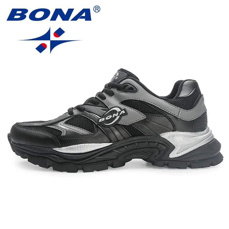 BONA  New Designers Breathable Road Running Shoes Casual Shoes Man Athletic Walking Footwea Men Outdoor Jogging r Mansculino