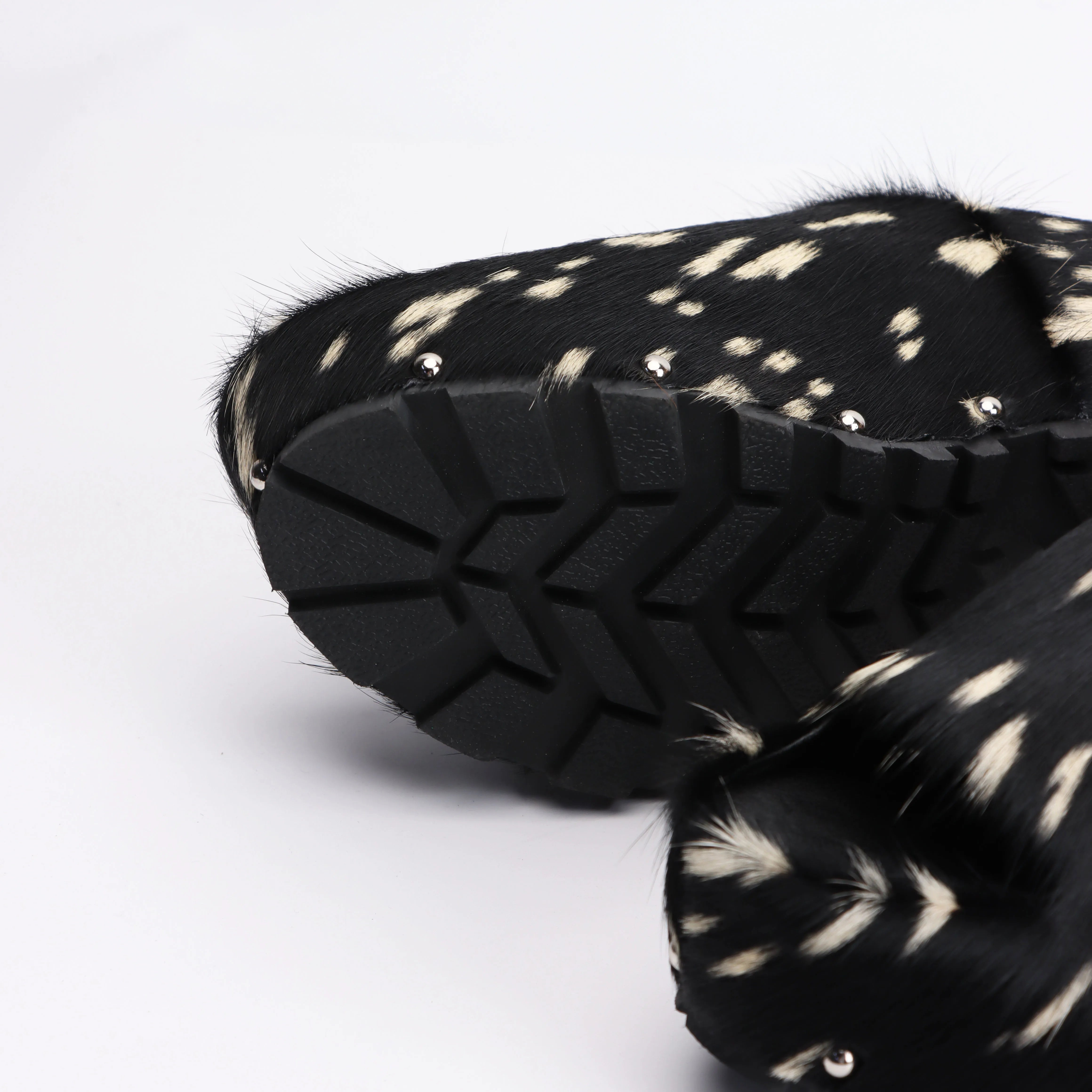 2025 Women Real Calf Hair Leather Designer Luxury Platform Mules Lined Slip On Clogs Slides Sandals Summer Fashion Comfort Shoes