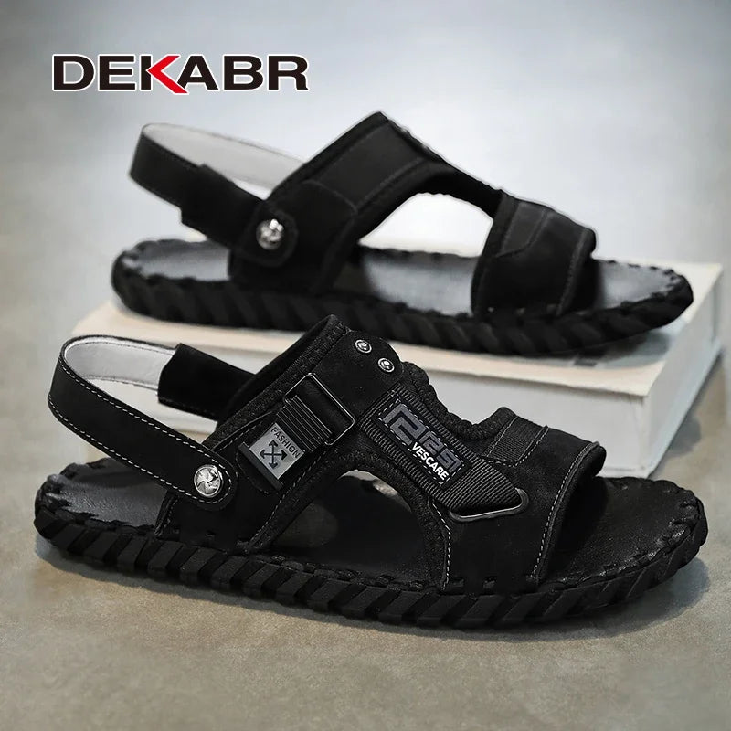 DEKABR 38-46 Summer Fashion Luxus Boy Pu Leather Slippers Tênis Masculino Casual Men's Sandals Shoes