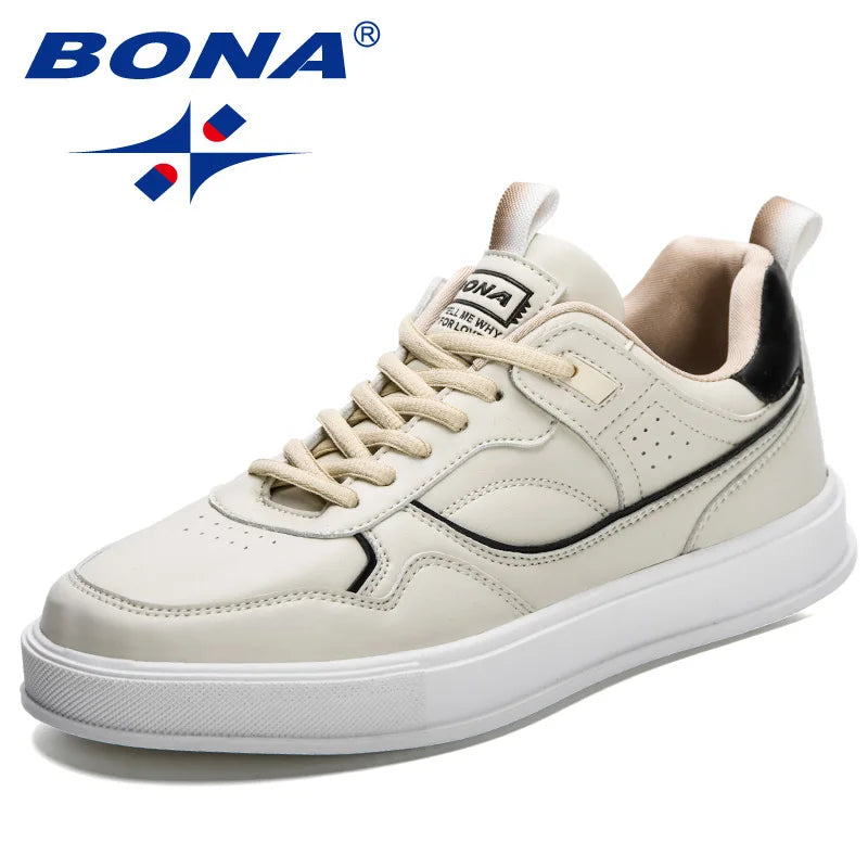 BONA  New Designers Casual Shoes Trendy Sneakers Men Italian Breathable Leisure Shoes Man Non-slip Footwear Vulcanized Shoes