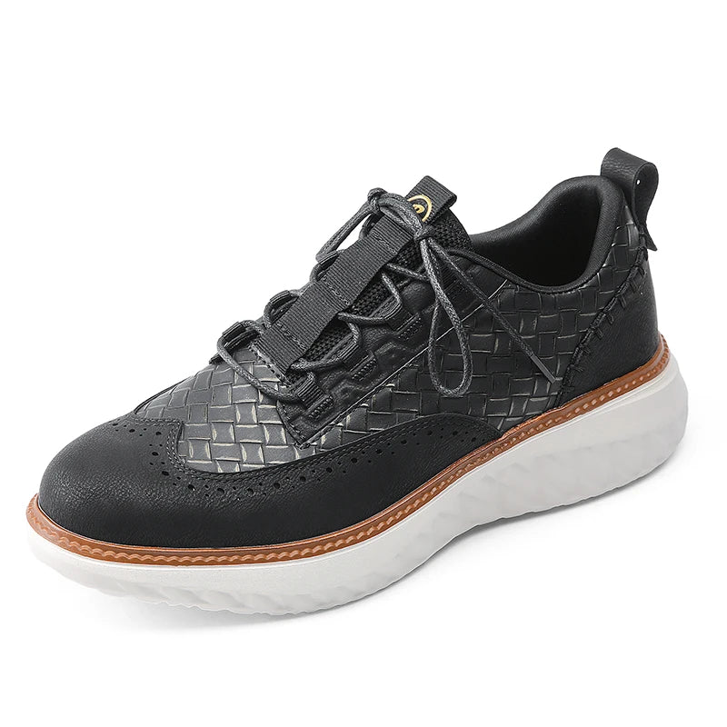 Plus Big Size 50 51 52 Mens Brogues Leather Casual Shoes Thick Soles 5cm British Style Fashion Italian Luxury Brand Designers