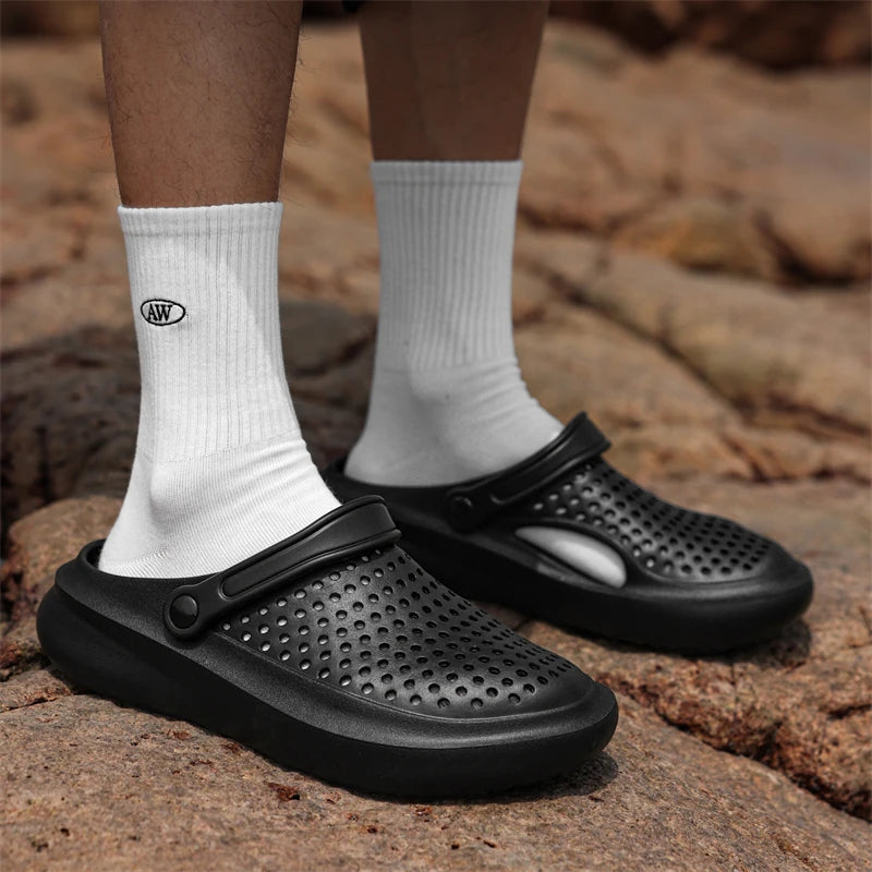 STRONGSHEN Men Sandals EVA Slippers Garden Platform Sandals Man Summer Shoes Breathable Sneakers Outdoor Flip Flops Home Clogs
