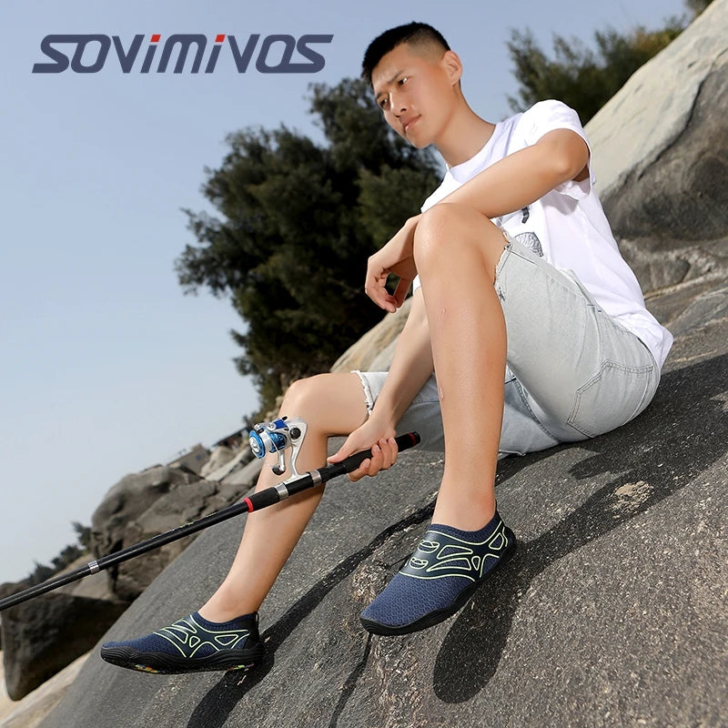 Water Shoes for Men Barefoot Beach Shoes Breathable Sport Shoes Quick Dry River Whtie Sea Aqua Sneakers Soft Beach Sneakers