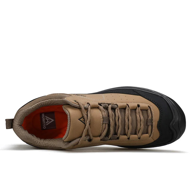 Chaussures de randonnée HUMTTO antidérapantes pour hommes, baskets de sport décontractées en cuir, bottes de trekking respirantes pour hommes