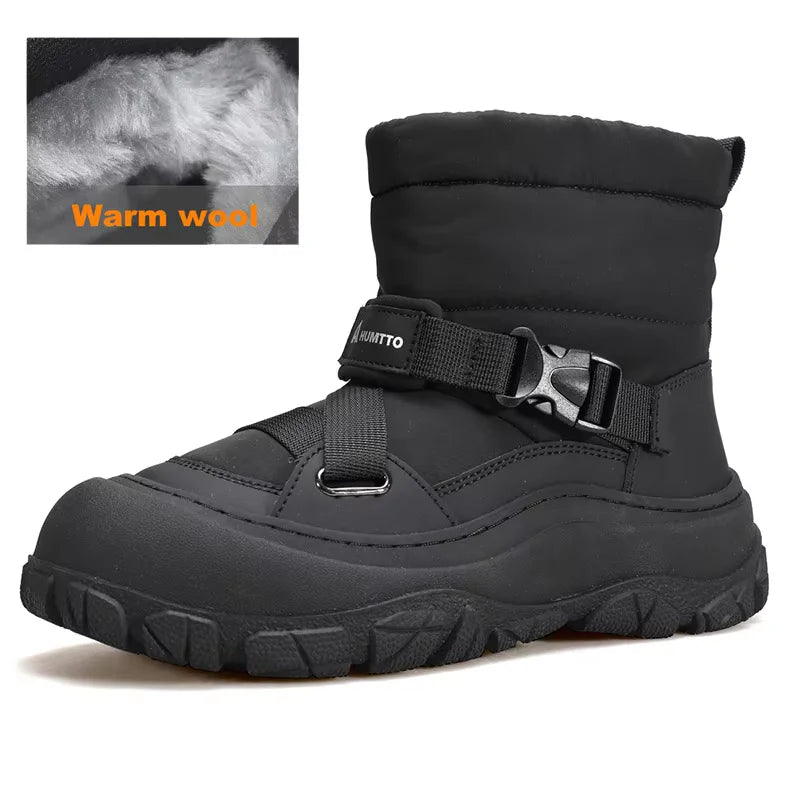 HUMTTO Winter Hiking Boots Leather Trekking Women's Trainers Luxury Designer Snow Boots Outdoor Casual Shoes 2024 Woman Sneakers