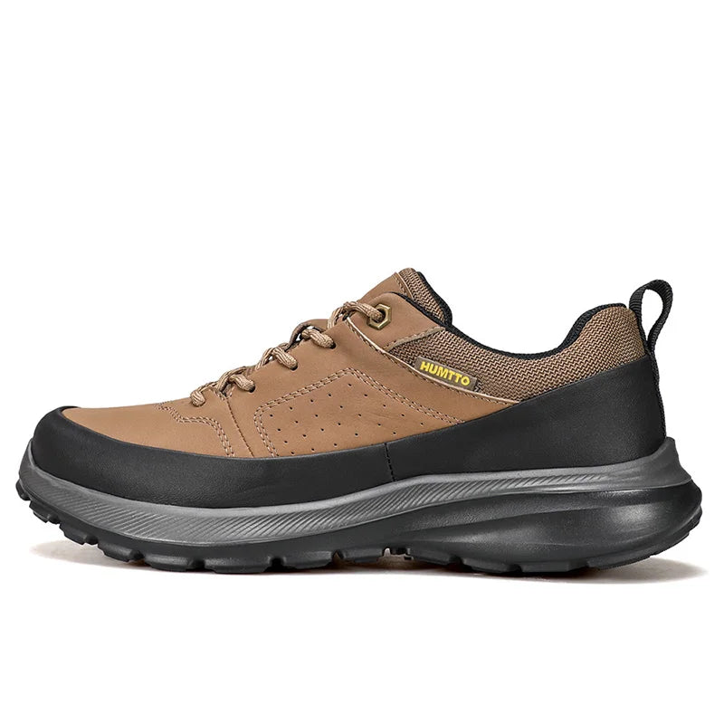 Chaussures de randonnée en cuir HUMTTO antidérapantes pour hommes, baskets de sport de sécurité pour l'extérieur, bottes de trekking respirantes pour hommes