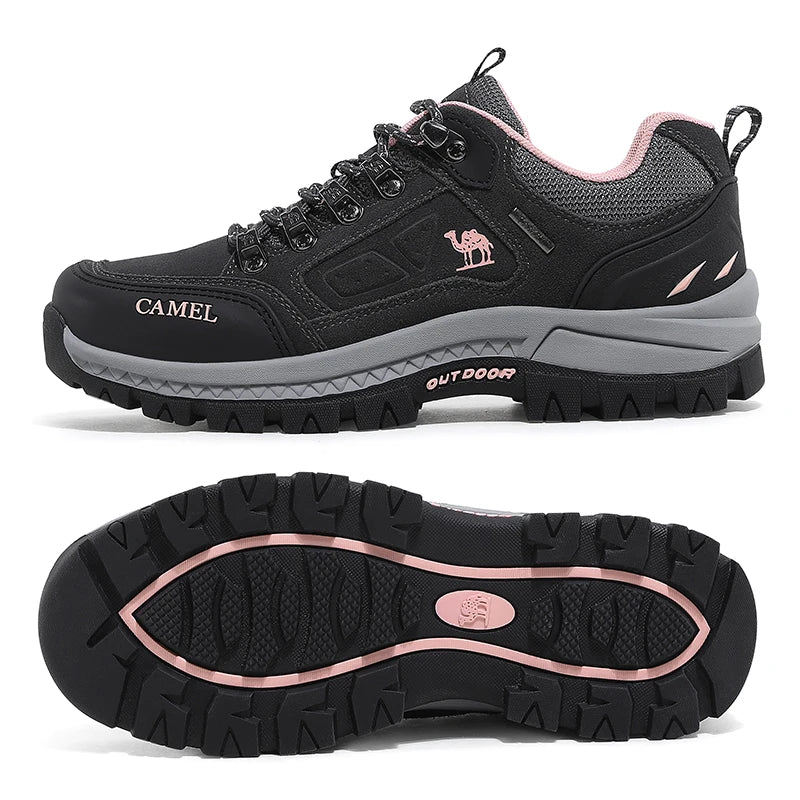 GOLDEN CAMEL Outdoors Hiking Shoes Women Anti-Slip Breathable Trekking Shoes for Men Climbing Leather