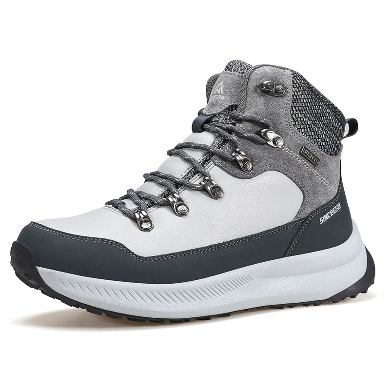 HUMTTO Bottes de neige d'hiver Chaussures de randonnée en cuir pour hommes Sports imperméables Hommes Designer de luxe en plein air Escalade Trekking Baskets