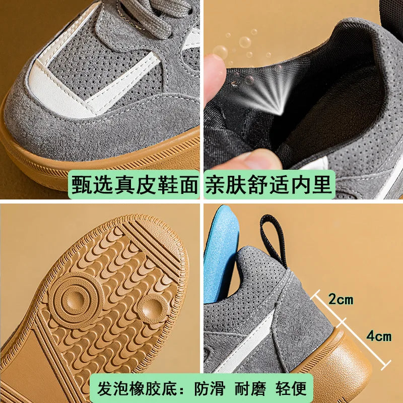 Fujin 8cm Platform Sneakers Genuine Leather Women Casual Shoes Chunky Sneakers Comfortable Non Slip for Walking with Dress