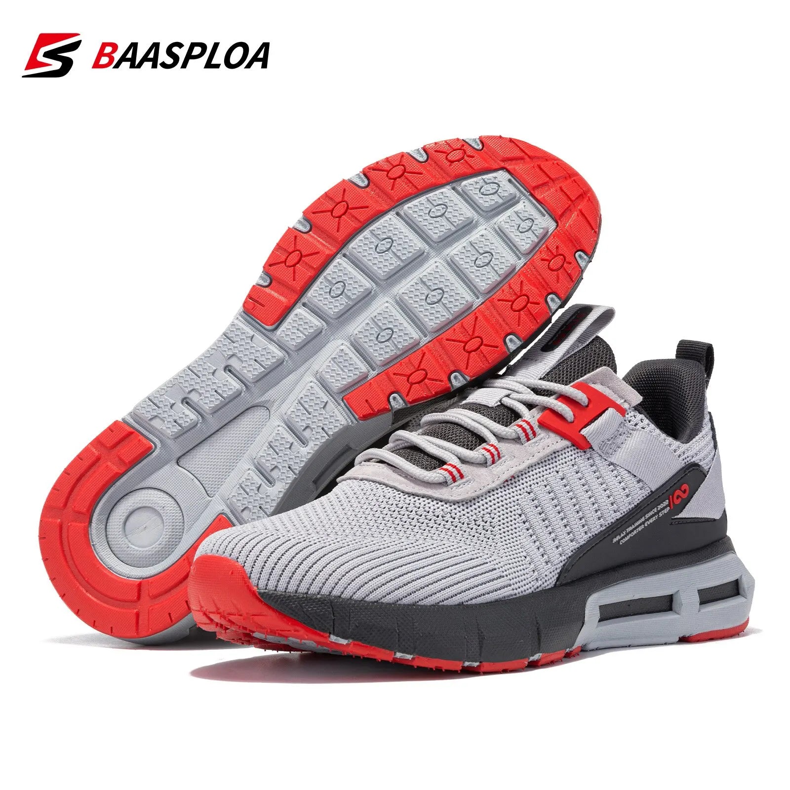 Baasploa Men Sport Shoes Breathable Mesh Walking Shoes Lightweight Non-Slip Outdoor Fashion Men Casual Sneakers Free Shipping