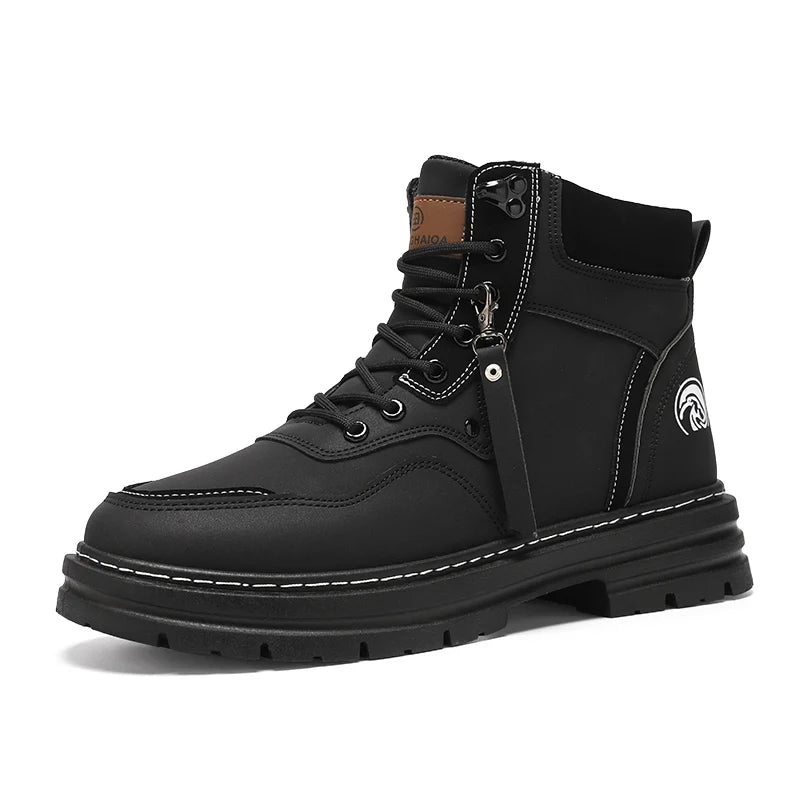STRONGSHEN Spring Autumn Men  Ankle Boots Outdoor Non-slip Classic Design High Top Motorcycle boot Casual Shoe Botas Para Hombre