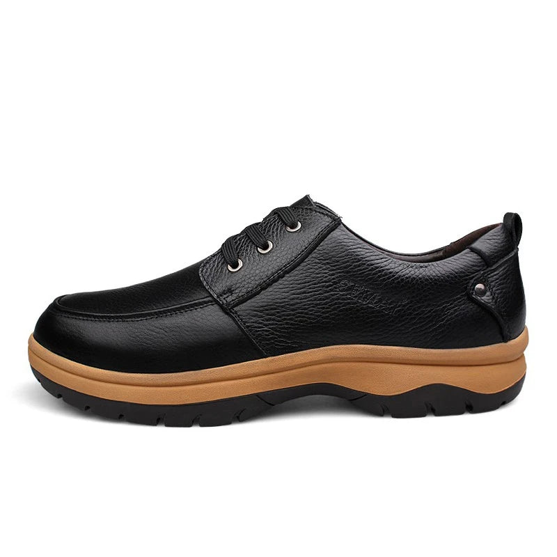 Mens Lace Up Leather Shoes Oxfords Outdoor Casual Hiking Trekking Plus Big Size 50 51 52 53 54