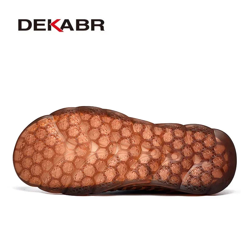 DEKABR Fashion Casual Men Shoes Leather Handmade Driving Shoes Adult Brand Mens Loafers Soft Slip-on Men Footwear Size 38~46