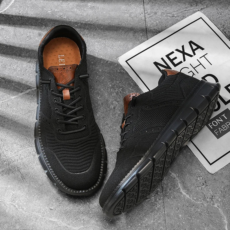 Pure Black British Style Mens Brogues Shoes Casual Sneakers Loafers Summer Breathable Plus Big Size 54 53 52 51 50 Hot Sale