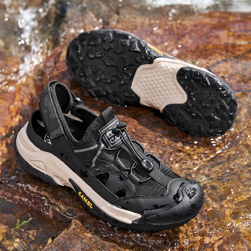 GOLDEN CAMEL Men's Wading Shoes 2025 Summer New Men's Sandals Outdoor Sports Casual Creek Hole River Trekking Shoes for Men