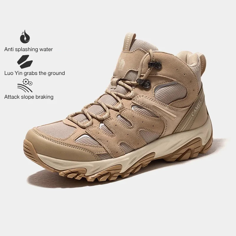 GOLDEN CAMEL Outdoor Hiking Boots Men Women's Winter Shoes Waterproof Non-slip Shock-absorbing High-top Hiking Shoes for Men