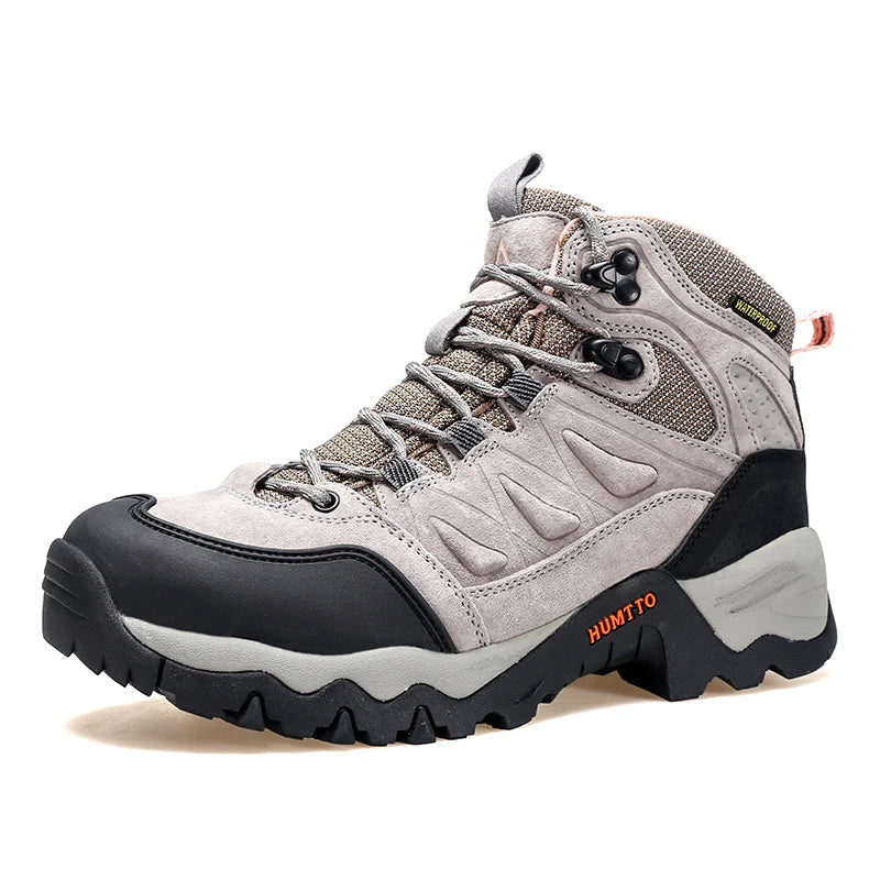 HUMTTO Chaussures de randonnée en cuir pour femmes, baskets de sport antidérapantes, respirantes et de sécurité pour l'hiver