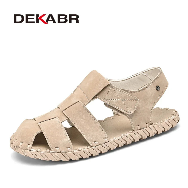 DEKABR Handmade Men Sandals Leisure Beach Shoes Fashion Boy Luxus Pu Leather Big Plus Size 38-46 Shoes Men