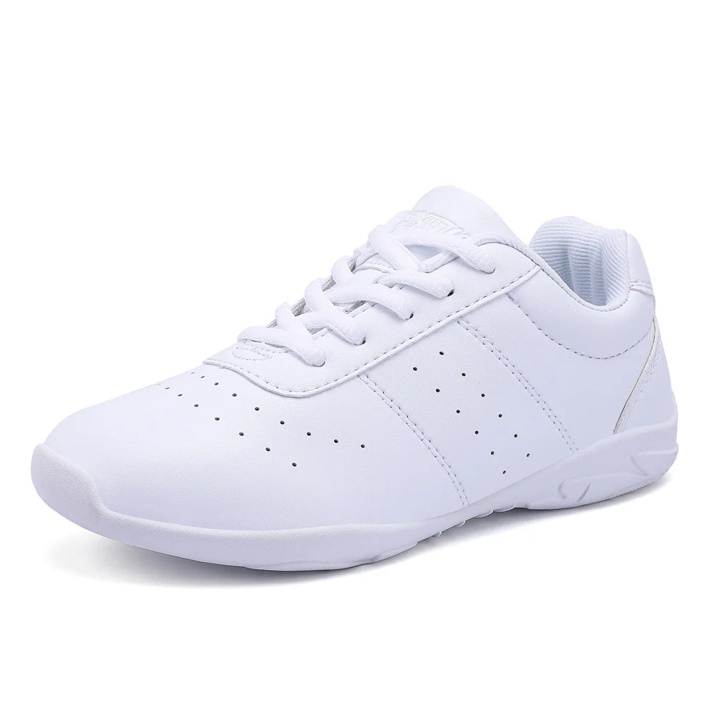 BAXINIER Girls Cheer Shoes White Cheerleading Dance Sneakers for Women Youth Shool Walking Shoes Athletic Training Tennis Shoes