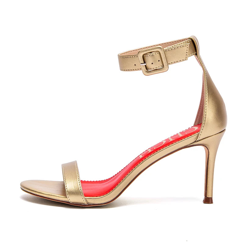 High heel sandals luxury brand 2025 summer new simple design wrap heel