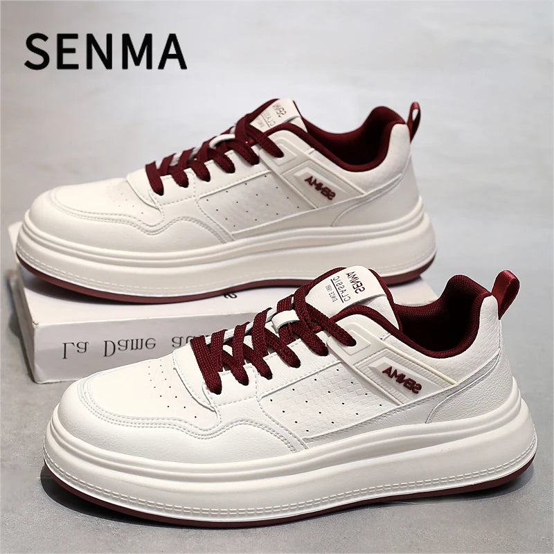 SENMA Luxury Men's Shoes Thick Soled Leather Small White Shoes Men Trendy Shoes Board Shoes Men's Sneakers Women's Casual Shoes