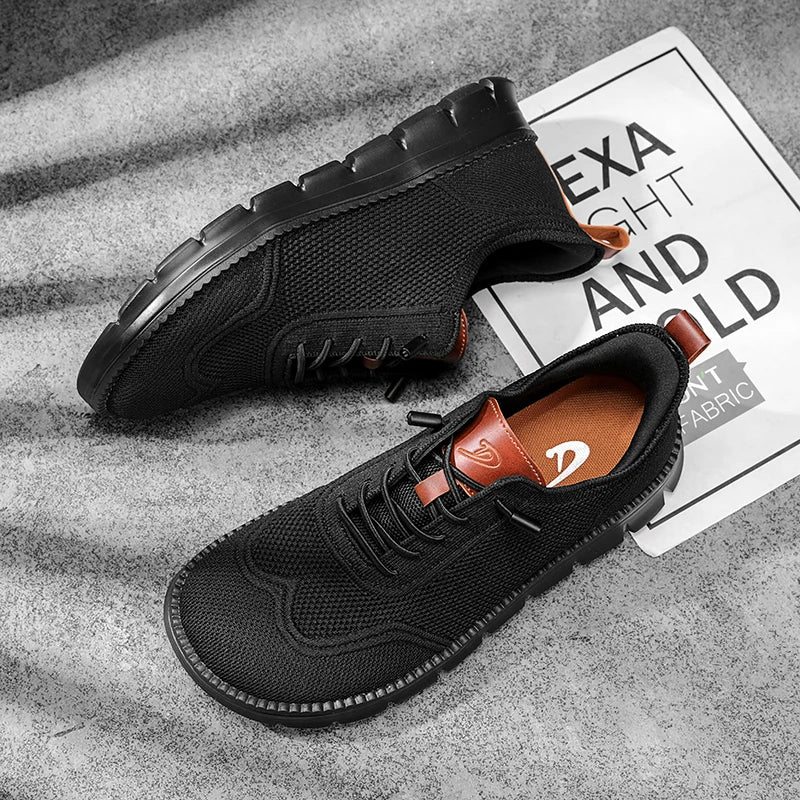 Stylish Mens Wide Box Shoes Barefoot Shoes Casual Mesh Brogue Sneakers Minimalist Zero Drop Summer Fashion Breathable