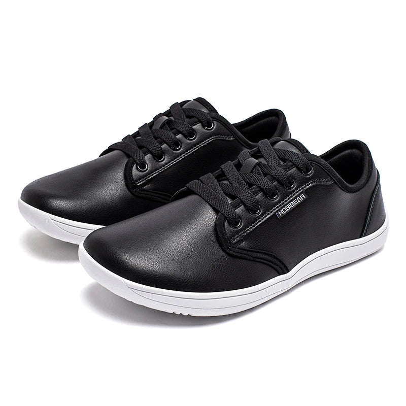 HOBIBEAR Unisex Wide Barefoot Shoes Women Men Zero Drop Minimalist Sneakers Artificial Leather Trail Walking Shoes