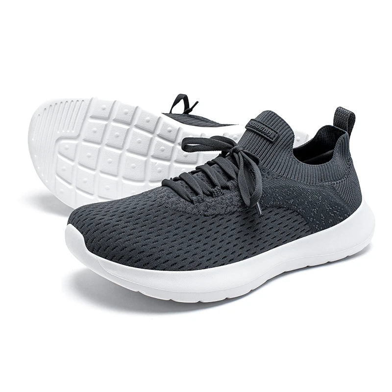 HOBIBEAR Wide Toe Running Shoes Men Woman Comfortable Travel Sneakers Breathable Lace-Up Non Slip Walking Shoes