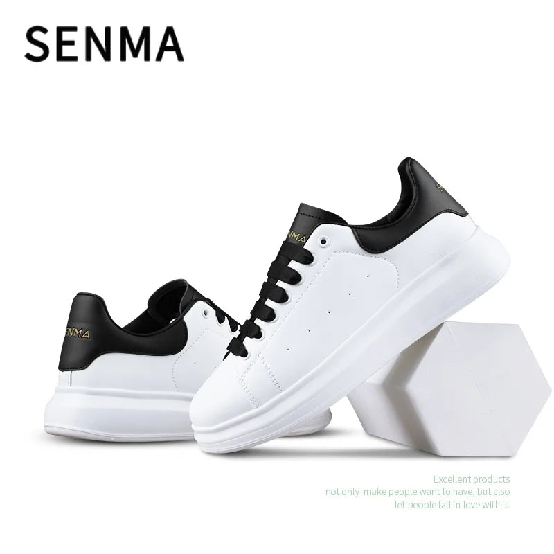 SENMA Men's Fashion Sneakers Women Low Top Walking Shoes Daily Comfortable Casual Lace-up Non Slip Tennis Sneakers Skate Shoes