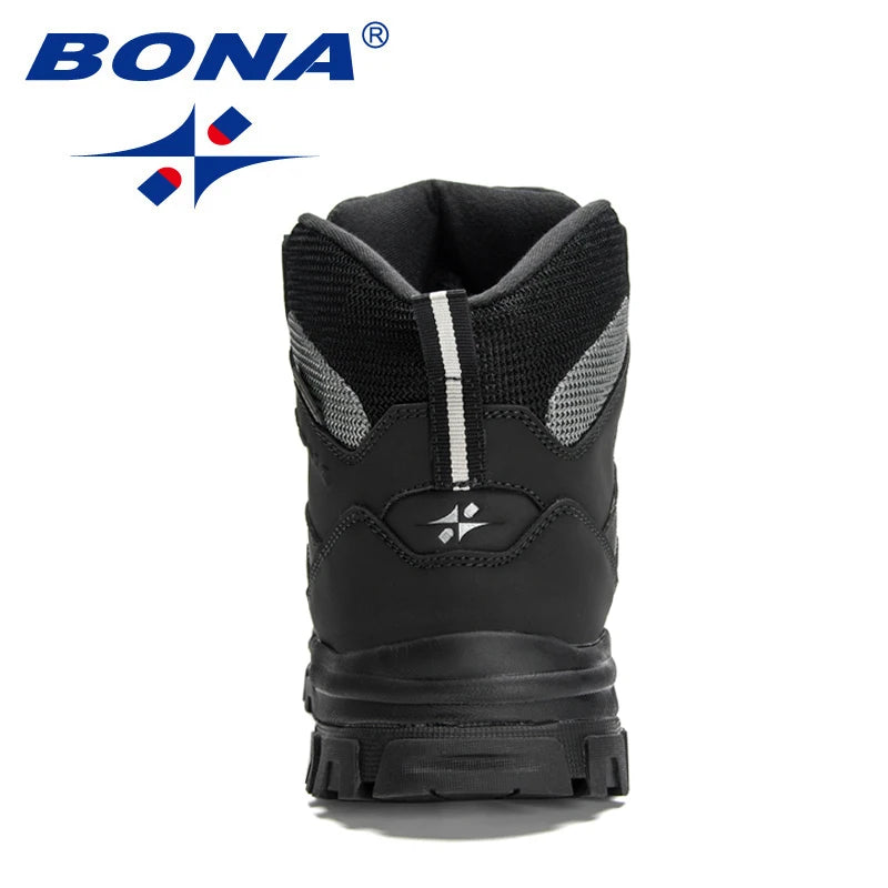 BONA  New Arrival Outdoor Hiking Boots Men Winter Shoes Walking Climbing Shoes Man Mountain Sport Boots Masculino Trendy fre