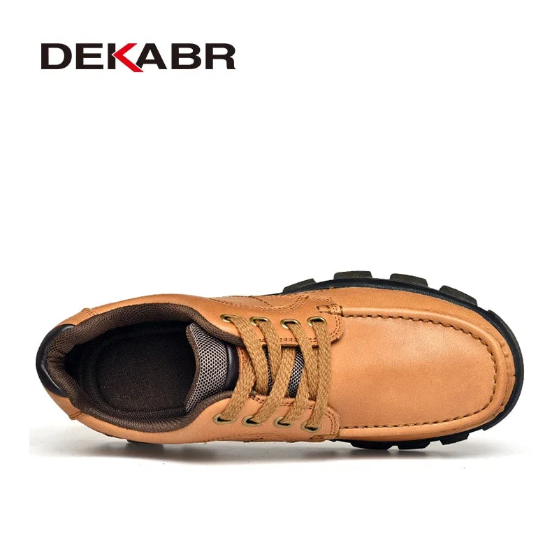 DEKABR New Man Genuine Leather Loafers Men Moccasin Sneakers Flat High Quality Causal Men Shoes Footwear Boat Shoes Size 38-45