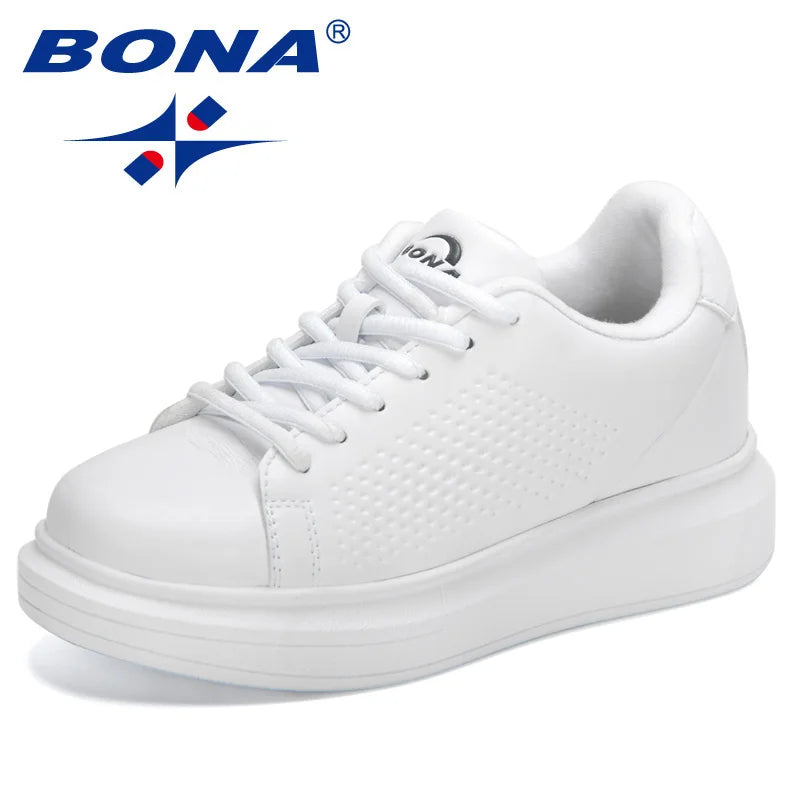 BONA 2022 New Designers Platform Casual Shoes Women Light Sneaker Breathable Luxury Footwear Ladies Vulcanized Walking  Shoes