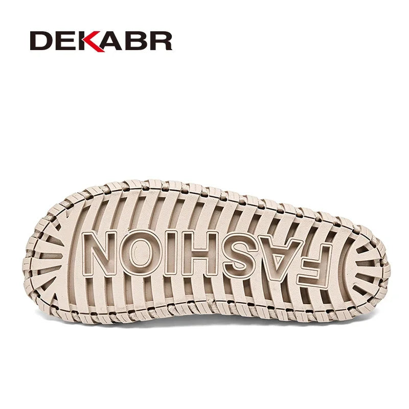 DEKABR 38-46 Summer Fashion Luxus Boy Pu Leather Slippers Tênis Masculino Casual Men's Sandals Shoes