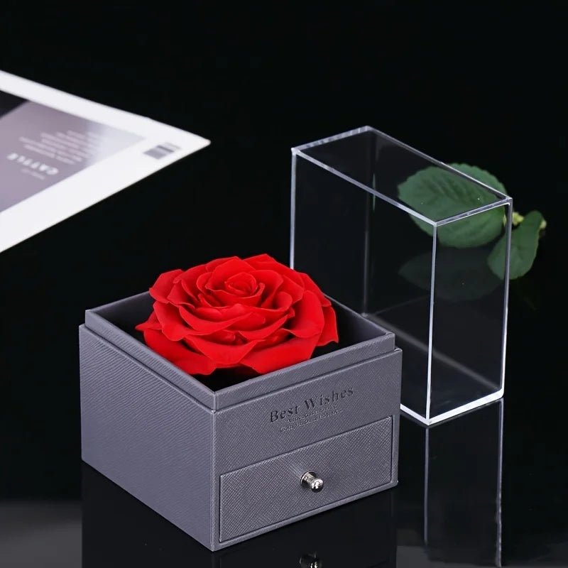 Luxury Zircon Necklace With Rose Flower Gift Box Jewelry For Mom Girlfriend Wife Birthday Wedding Romantic Gifts