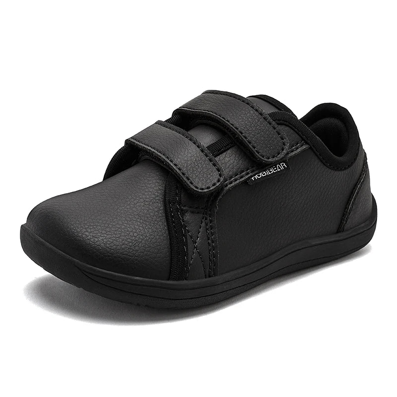 HOBIBEAR Wide-Toe Matching Family Sneakers Barefoot Minimalist Hook Loop Artificial Leather Sneakers Casual Lace-up Walking Shoe