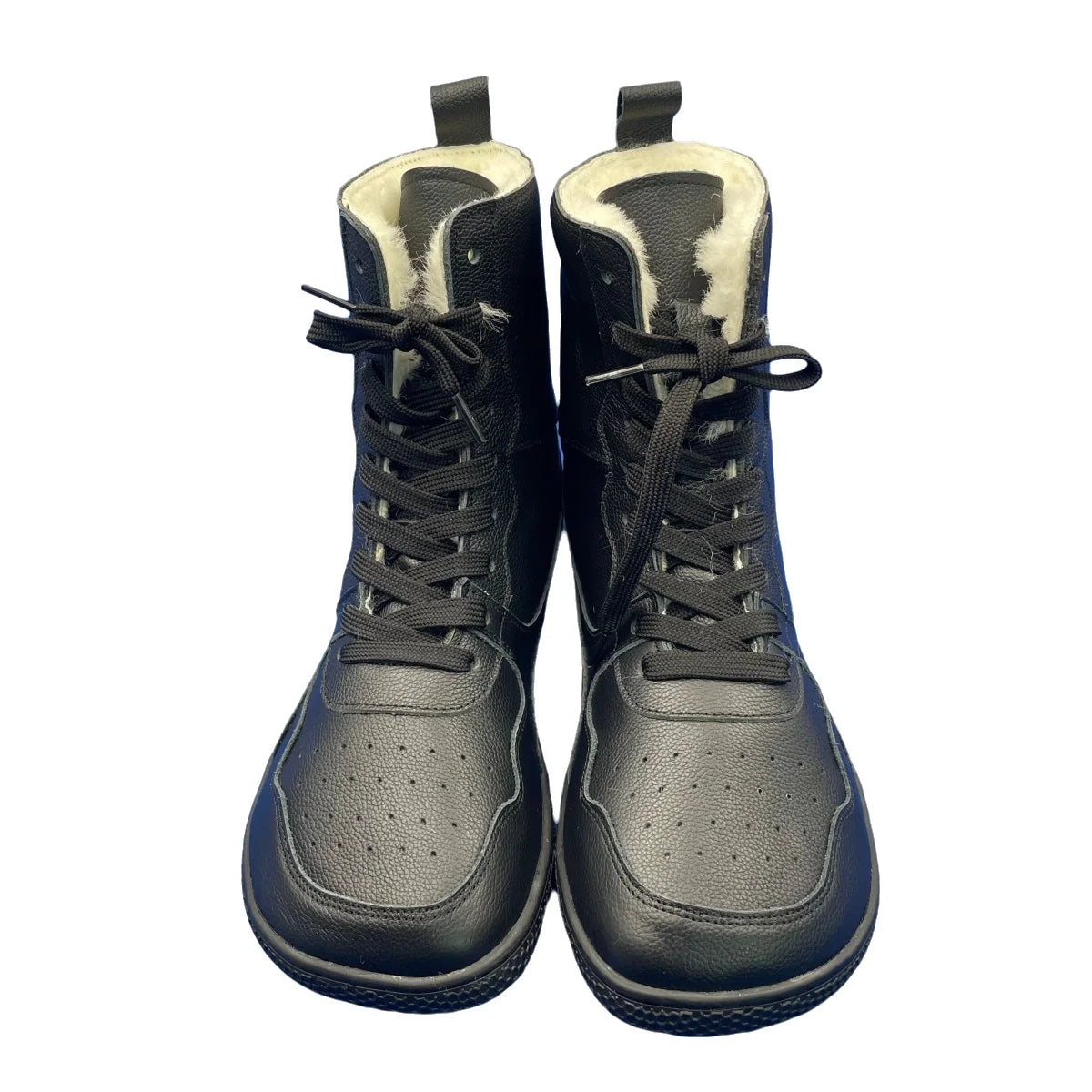 Tipsietoes Barefoot Genuine Leather Winter Middle-High Boots Real Natural Fur Linning Warm Men Women Warmer Light Weight