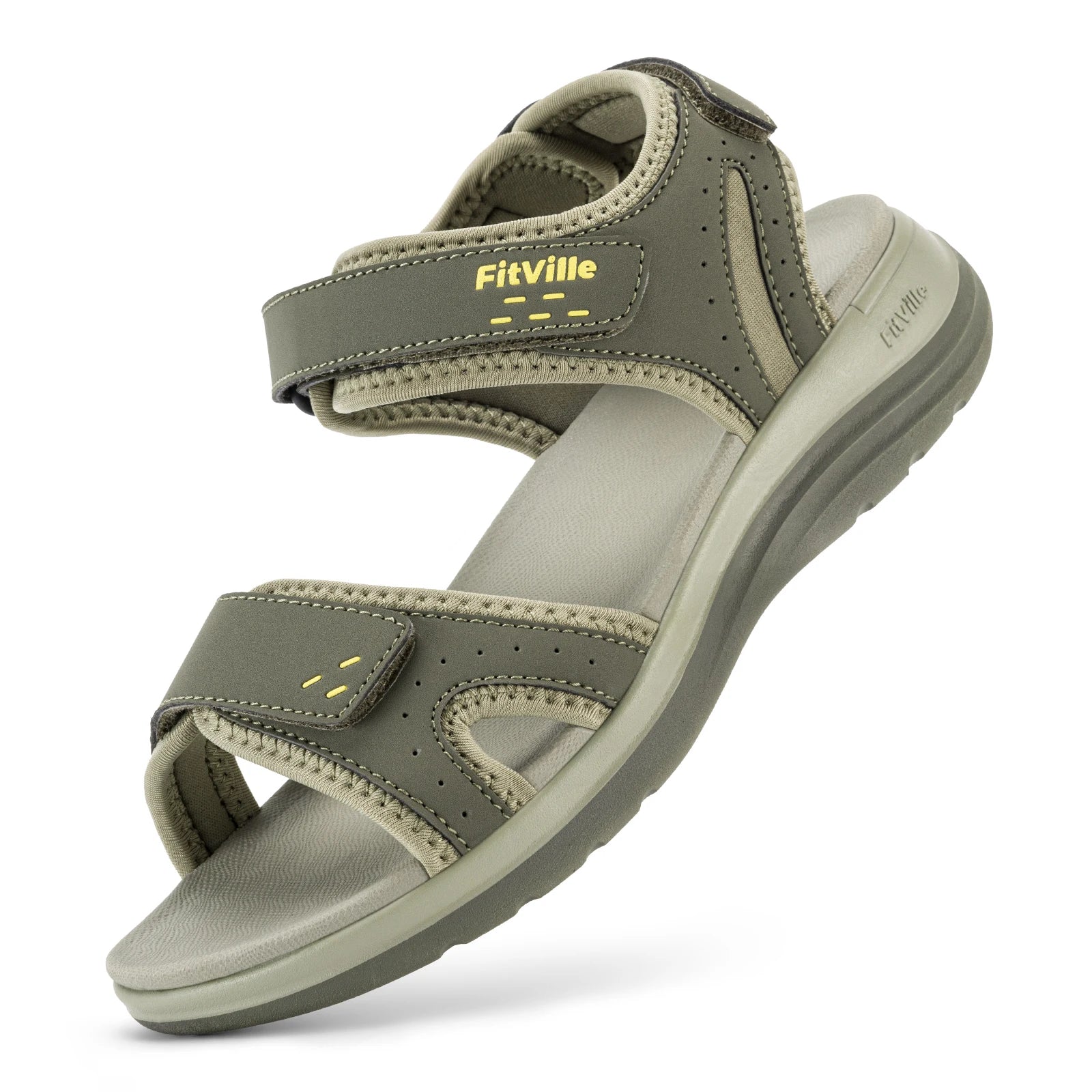 FitVille Women's Sandals  Adjustable Ankle Strap for Swollen and Flat Feet Wide Arch Support Open Toe Orthopedic sandals