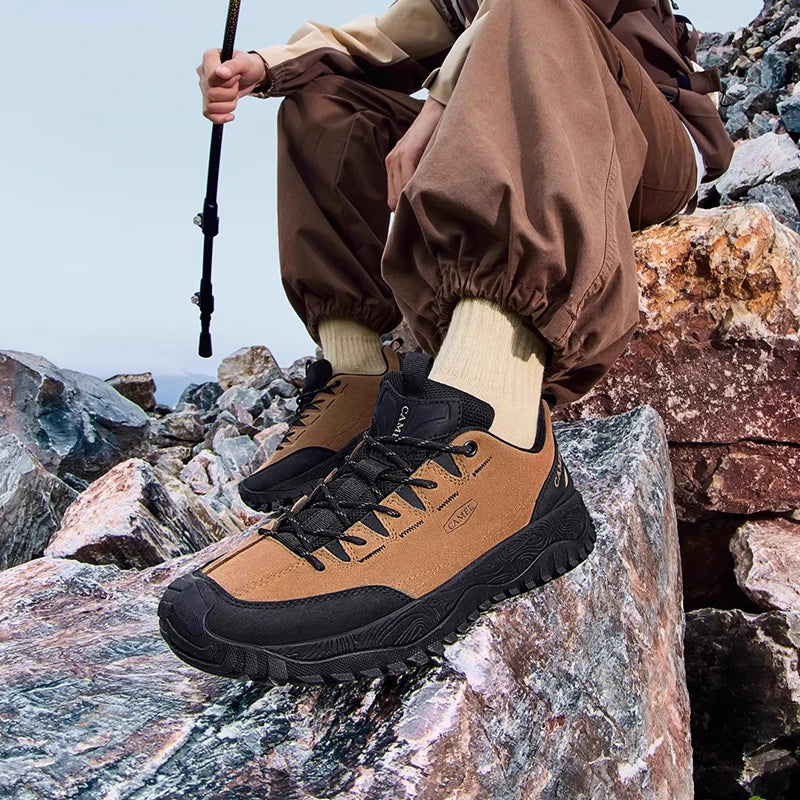 GOLDEN CAMEL Men's Hiking Shoes Anti-slip Urban Outdoor Mountaineering Shoes Comfortable Low-top Sport Casual Shoes for Men 2025