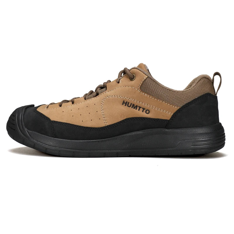 Chaussures de randonnée en cuir HUMTTO antidérapantes pour hommes, baskets de sport de sécurité pour l'extérieur, bottes de trekking respirantes pour hommes