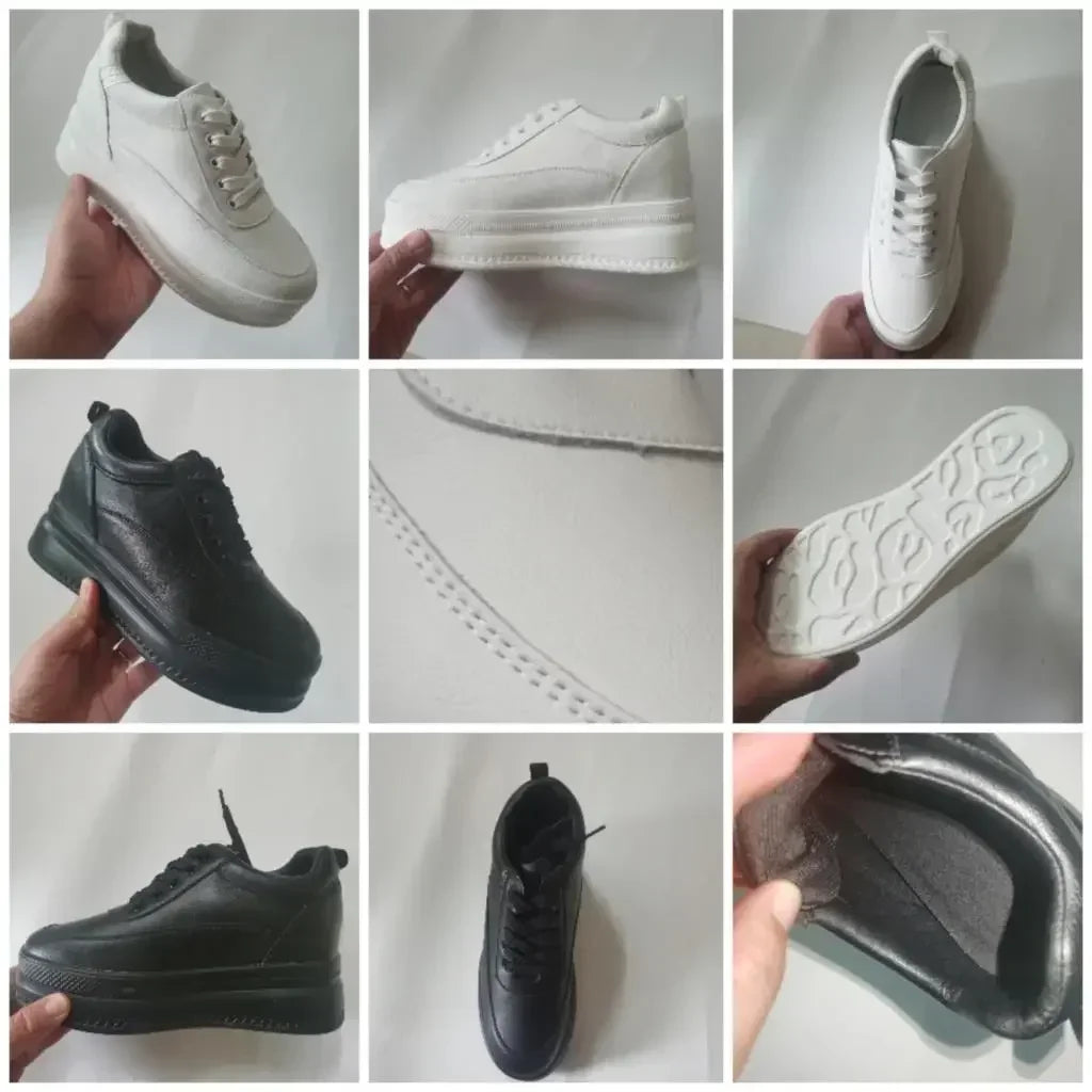 Fujin 9cm Microfiber Platform Heel Wedge Shoes Sneakers Pumps White Platform Air Mesh Hollow Pumps Shoes Women Zapatos De Mujer