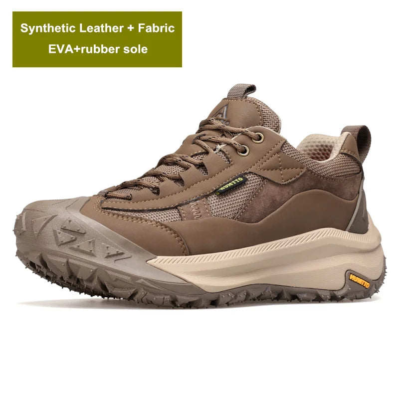 HUMTTO Bottes décontractées en cuir pour hommes Chaussures de randonnée de luxe de créateur Baskets de trekking d'escalade en plein air Chaussures de sport pour hommes Chaussures de marche pour hommes