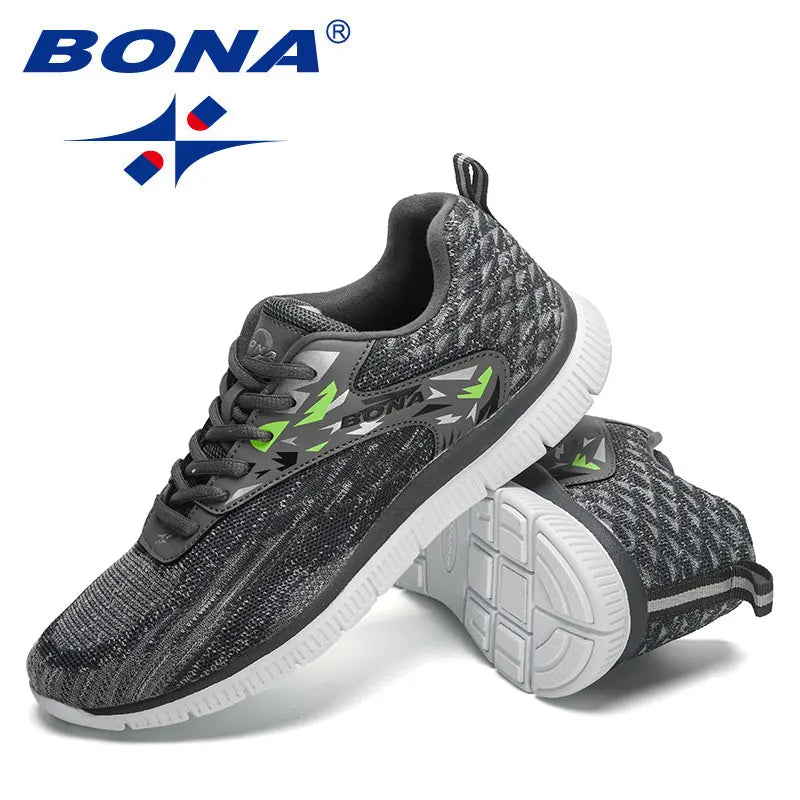 BONA 2023 New Designers Soft Running Shoes Lightweight Breathable Sneakers Man Jogging Walking Athletic Training Shoe Mansculino
