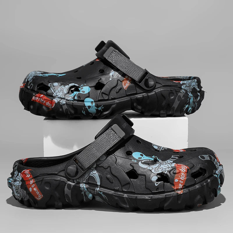 Summer Men's Clogs Rubber Sandals Man Home Garden Shoes Beach Slippers Men Big Size 47 48 Comfortable Soft Bottom Lightweight